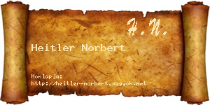 Heitler Norbert névjegykártya
